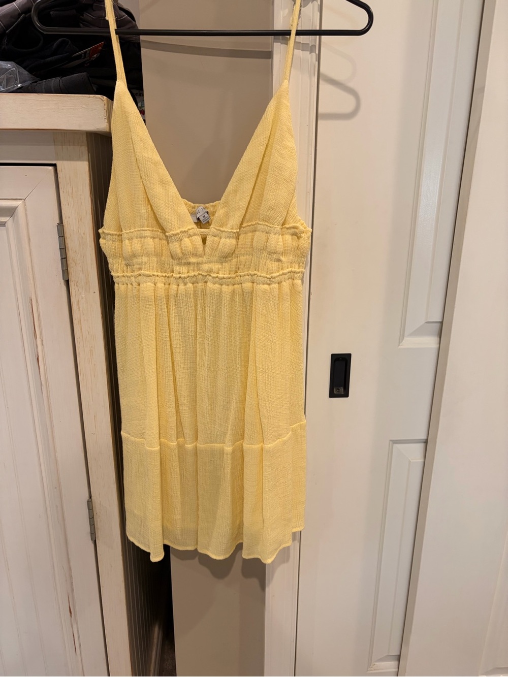 Love Tree Light Yellow Smocked Waist Sleeveless Camisole